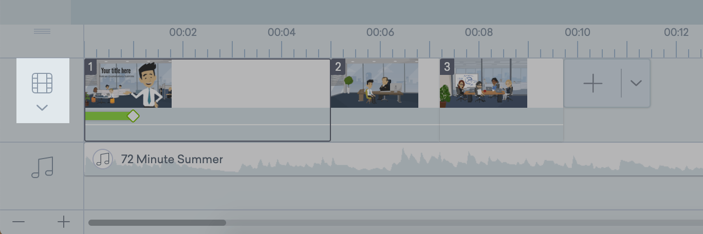 A screenshot of the Vyond timeline. Part of the resource post 3 things you need to know to be successful with Vyond