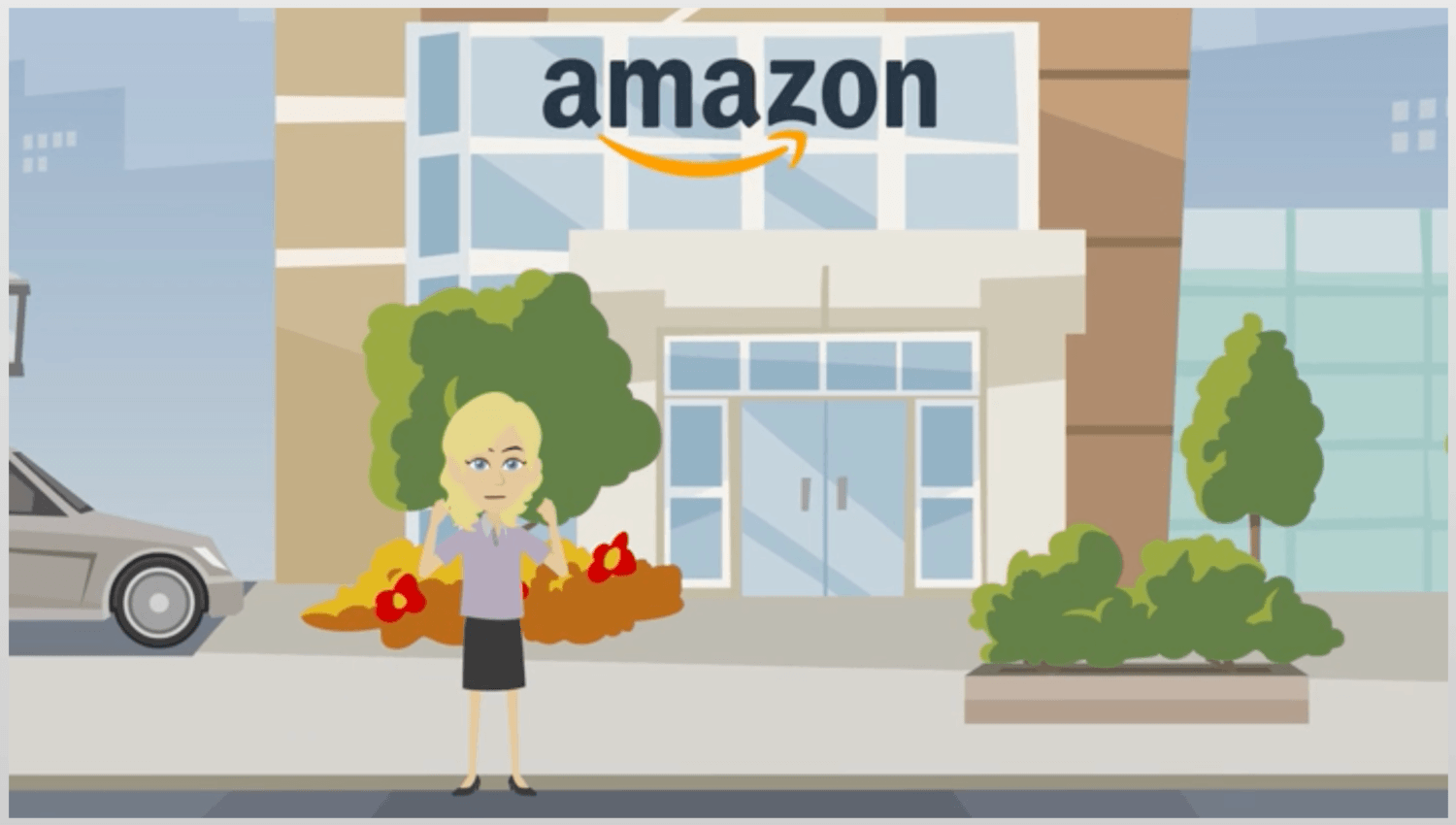 Screenshot of Amazon interactive training video. An example of effective employee training videos