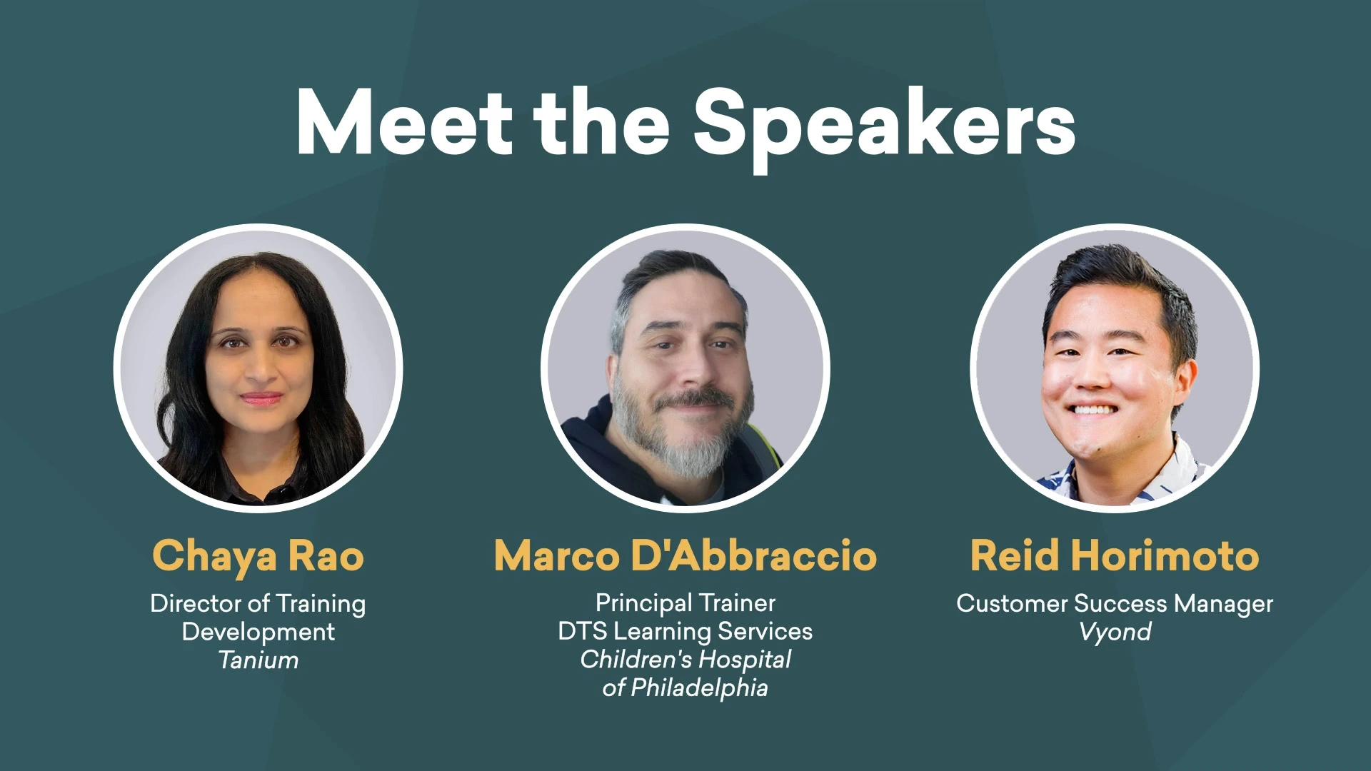 Meet the Speakers