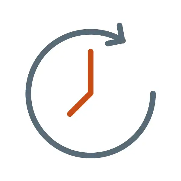 Icon - clock surrounded by a circular arrow